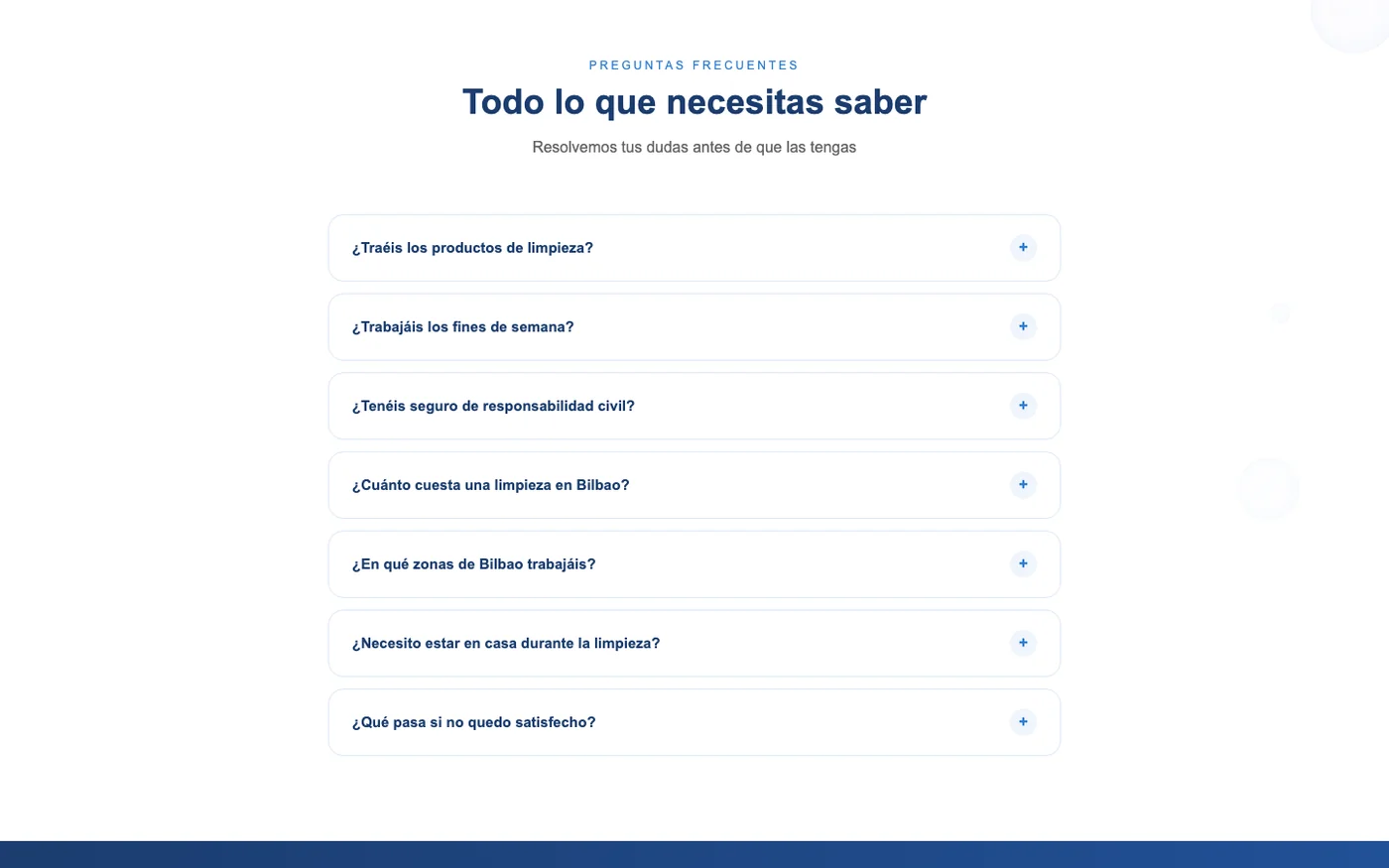 Preguntas frecuentes sobre productos, fines de semana, seguro de responsabilidad civil, precio, zonas y garantía